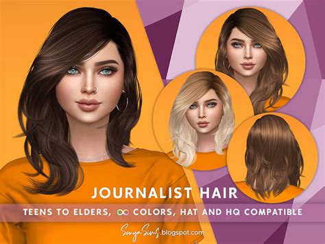 The Sims 4 Journalist Hair By Sonyasimscc The Sims Book