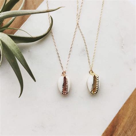 Cowrie Necklace Gold Cowrie Shell Necklace Bohemian Shell Etsy