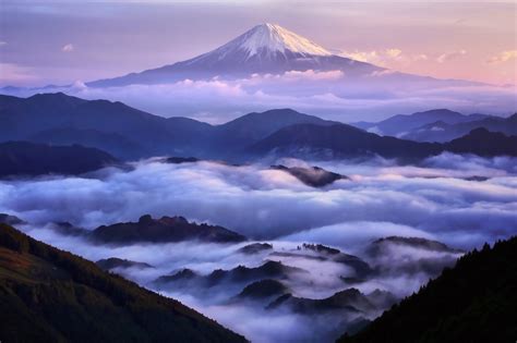 Japan Mist Clouds Mount Fuji HD Wallpaper Rare Gallery