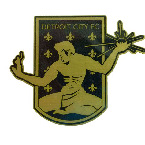 Dcfc Decal Crest Metallic Gold Black Detroit City Football Club Store