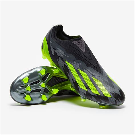 Adidas X Crazyfast 1 Laceless FG Noir Jaune Solaire Equipe 2 Gris