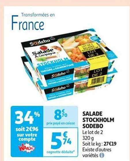 Promo Salade Stockholm Sodebo Chez Auchan Icatalogue Fr