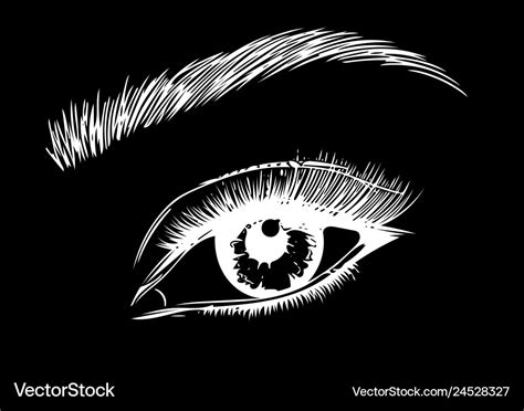 Eye on black background eyes art woman Royalty Free Vector