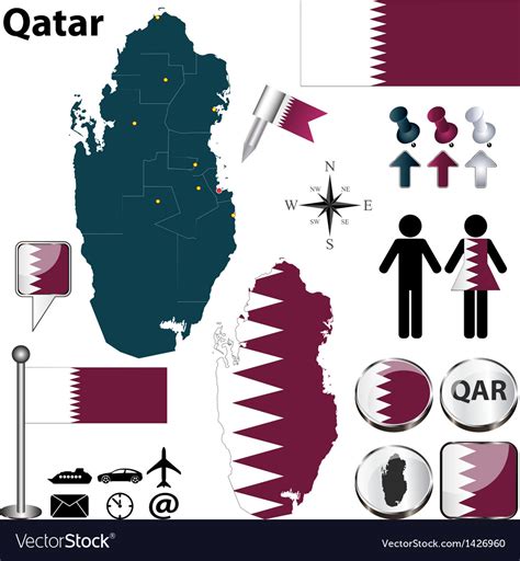 Map Qatar Royalty Free Vector Image VectorStock