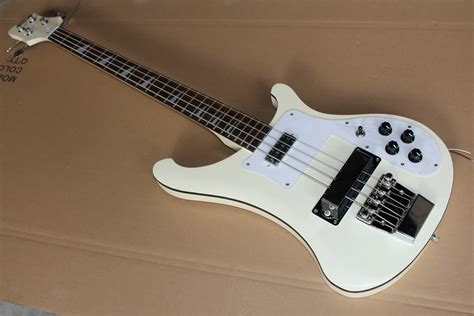 White Electric Bass Guitar With Rosewood Fretboard Triangle MOP Inlay