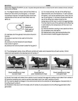 Genetics Living Environment Regents Review By Living Environment Bootcamp