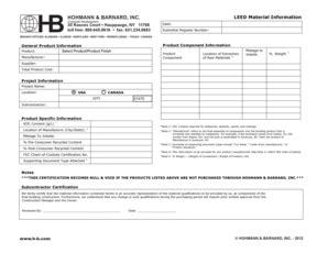 Fillable Online Leed Material Information Form Hohmann Barnard