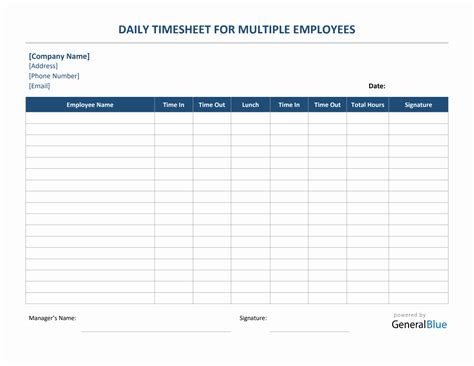 Free Word Timesheet Templates