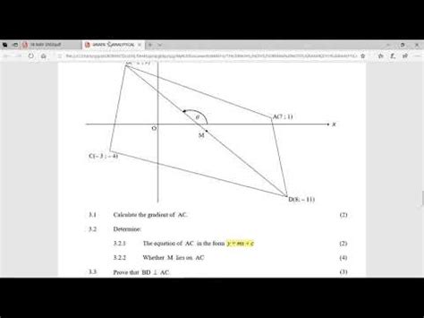 Grade Maths June Analytical Geometry Youtube