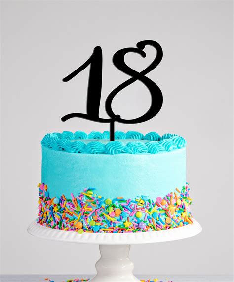 Eighteenth Birthday Cake Topper Hello 18 Cake Topper 18th Etsy