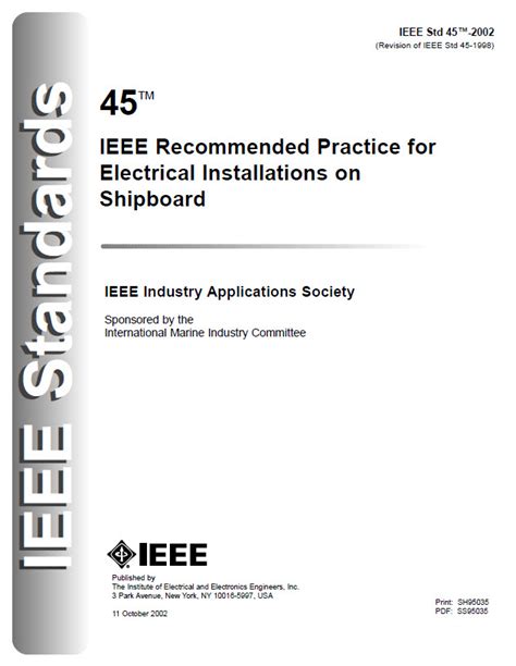 IEEE Recommended Practice For Electrical Installations On Shipboard