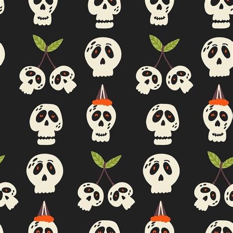 Premium Vector Skulls Halloween Pattern