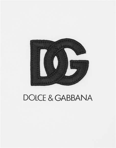 Short Sleeved T Shirt With Dg Logo Patch In White For Men Dolce