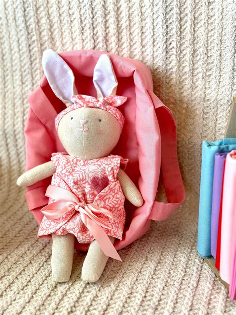 Linen Handmade Doll Doll Mouse Organic Linen Mouse Rag Doll Doll Bed