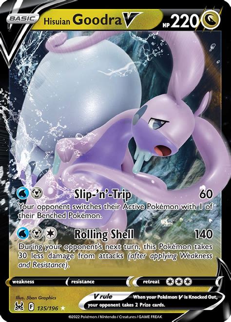 Serebii net Pokémon Card Database Lost Origin 135 Hisuian Goodra V