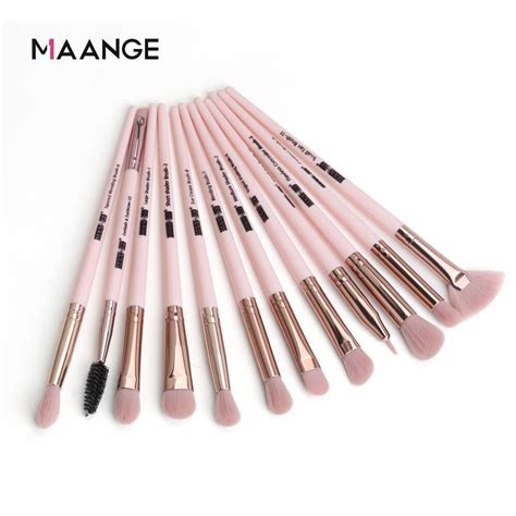 Maange Pink Silver Makeup Brush Set 12 Pcs