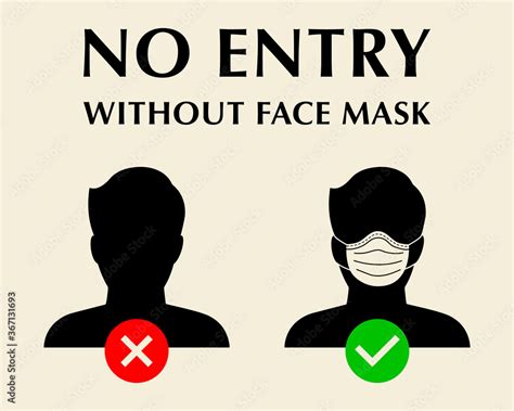 No Entry Without Face Mask or Wear a Mask Icon. A poster calling for ...