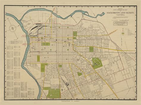 Sacramento 1927 Old Map Reprint California Cities Old Maps