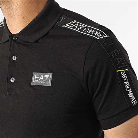 Ea7 Emporio Armani Polo Manches Courtes A Bandes 3rpf52 Pj02z Noir