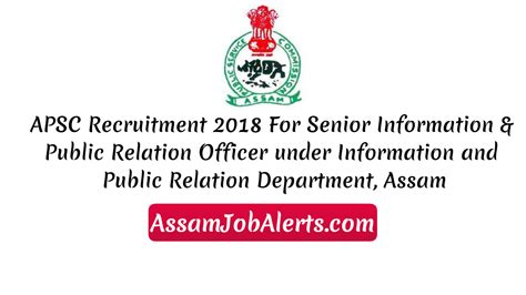 APSC Recruitment 2018 For Senior Information Public Relation Officer