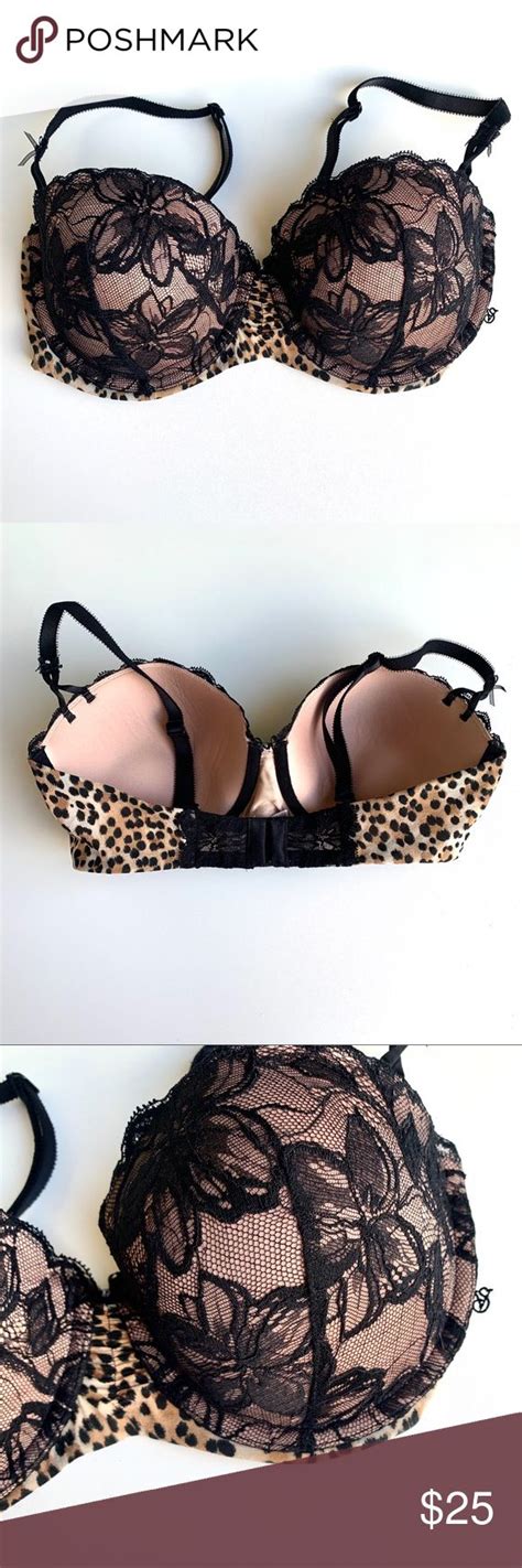 Victorias Secret Lace Leopard Push Up Bra 34d Push Up Bra Victoria