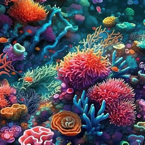 Premium Ai Image Coral Reef Illustration