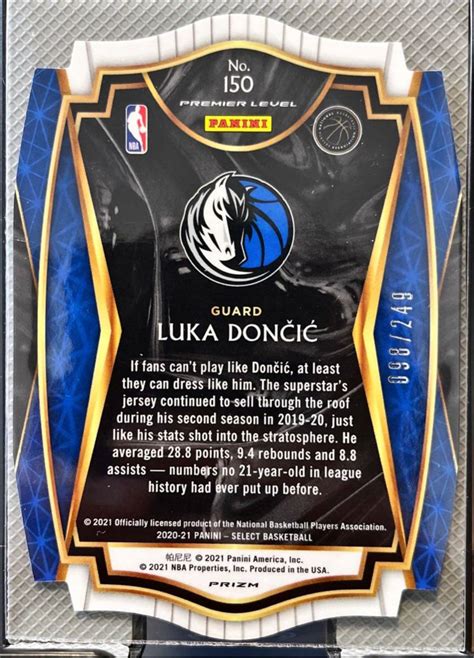 Letao Panini Select Luka Doncic Blue Premier Level