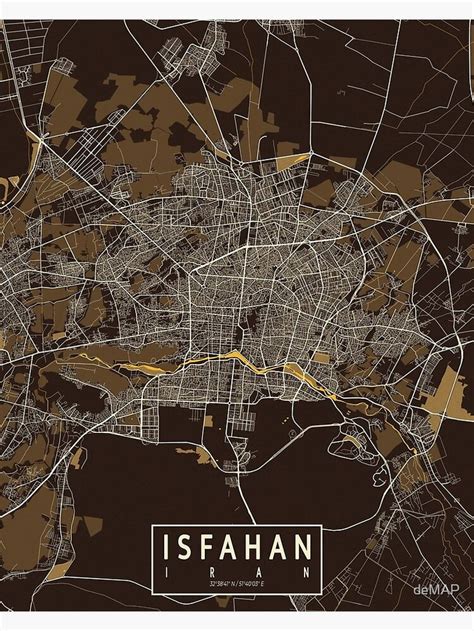 Isfahan City Map Of Iran Pastel Poster