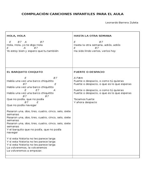 Pdf Compilaci N Canciones Infantiles Para El Aula Dokumen Tips