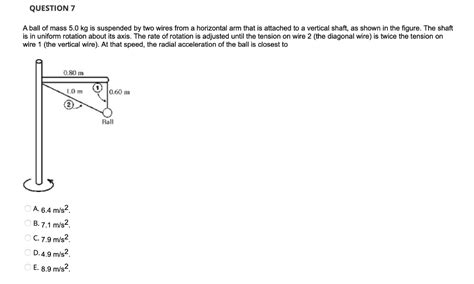 Solved Question A Ball Of Mass Kg Is Suspended By Two Chegg