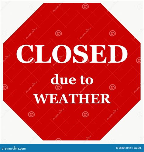 Closed Due To Weather Icon Background Stock Illustration Illustration