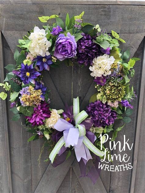 Purple Hydrangea Wreaths For Front Door