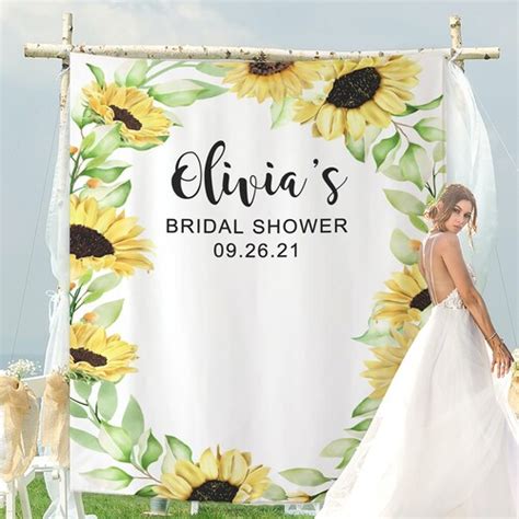 Sunflower Wedding Backdrop Custom Bridal Shower Backdrop Etsy