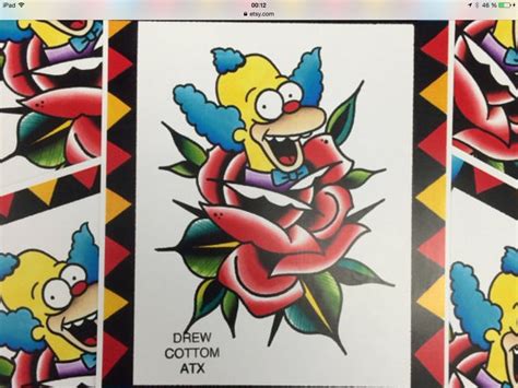 Krusty Clown Simpsons Tattoo Simpsons Tattoo Clown Tattoo Clown