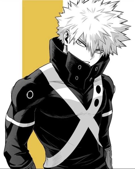 An Anime Character With White Hair And Black Clothes