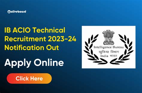 IB ACIO Technical Recruitment 2023 24 Notification Out Apply Online