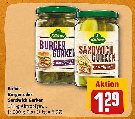 Kühne Burger Oder Sandwich Gurken Angebot bei REWE