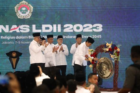 Menhan Prabowo Dampingi Presiden Jokowi Buka Rakernas LDII 2023