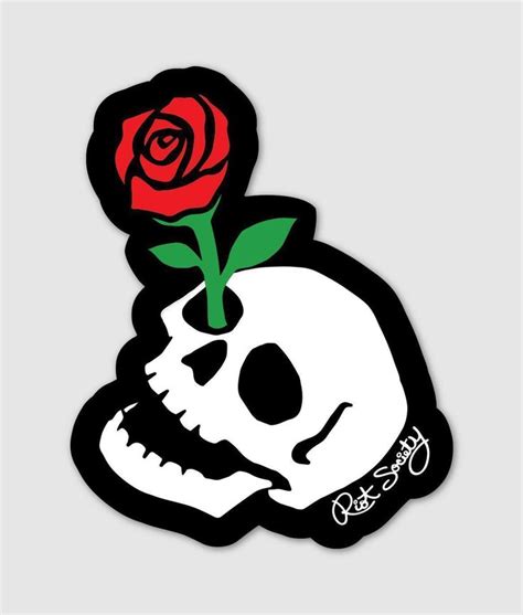 Skull Rose Sticker Sketchbook Art Journal Tumblr Art Flower Art