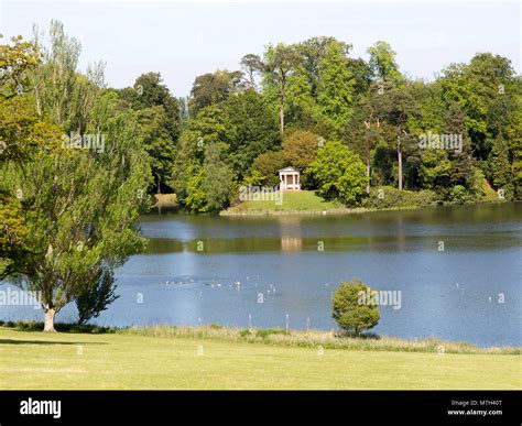 Doric Temple And Lake Bowood House And Gardens Calne Wiltshire