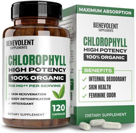 Benevolent Chlorophyll Capsules 700mg 100 Natural