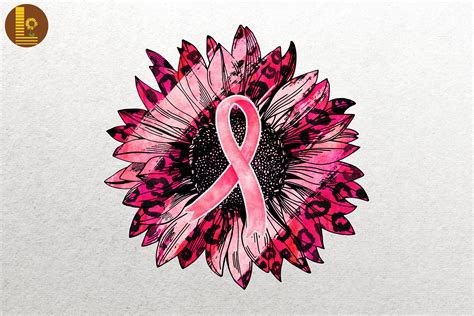 Sunflower Pink Ribbon Breast Cancer By Mulew Art Thehungryjpeg