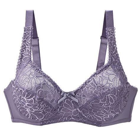 Aloohaidyvio Womens French Double Support Lace Wirefree Bra Push Up