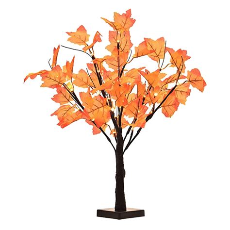 24heads Lighted Artificial Fall Maple Tree Battery Operated Tabletop