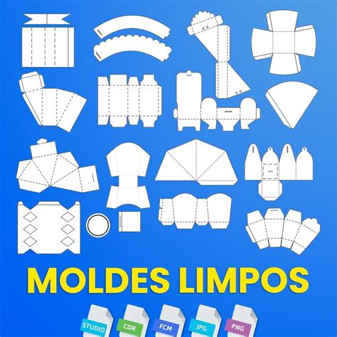 Kit Moldes Limpos Silhouette P Caixas Festa Pronta Dmk Studio