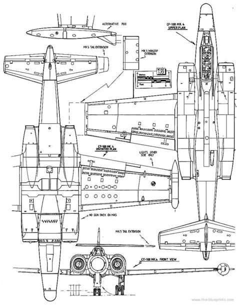 Самолет Avro Canada Cf 100 Canuck чертежи габариты рисунки Скачать чертежи схемы рисунки