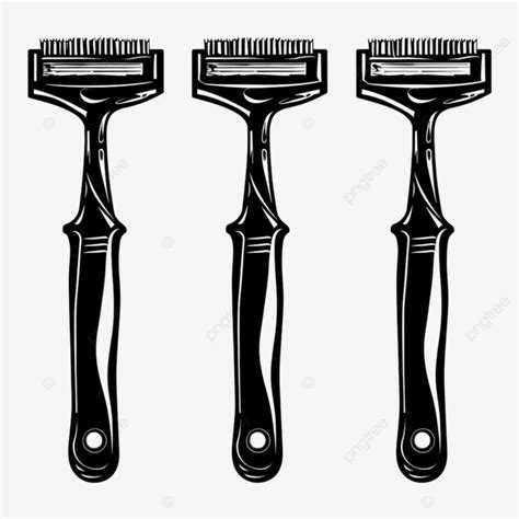 Contours And Silhouette Of Shaving Blades Image Retro Shaving Blades