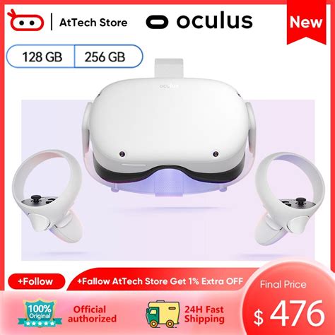 Oculus Quest 2 VR Glasses All-In-One Gaming Premium Display Immersive ...