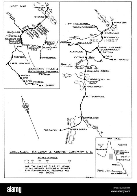 Chillagoe Railway And Mining Co Railway Map Stock Photo Alamy