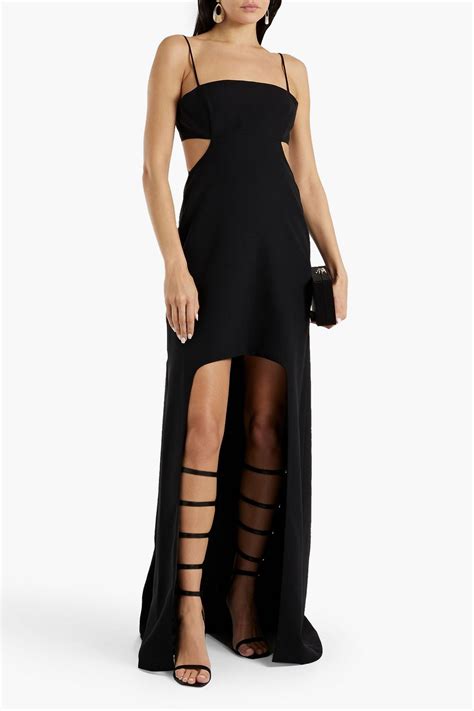 Halston Asher Asymmetric Cutout Stretch Crepe Gown The Outnet